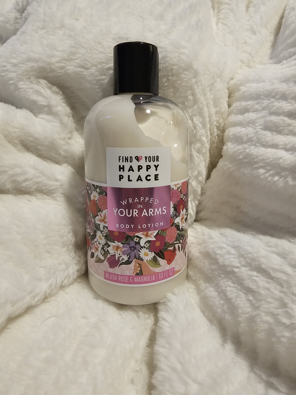 Find Your Happy Place Wrapped In Your Arms Body Lotion 10oz Blush Rose Magnolia